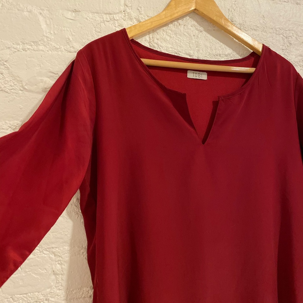 Red Dress - Long sleeve Sheath - Tobi